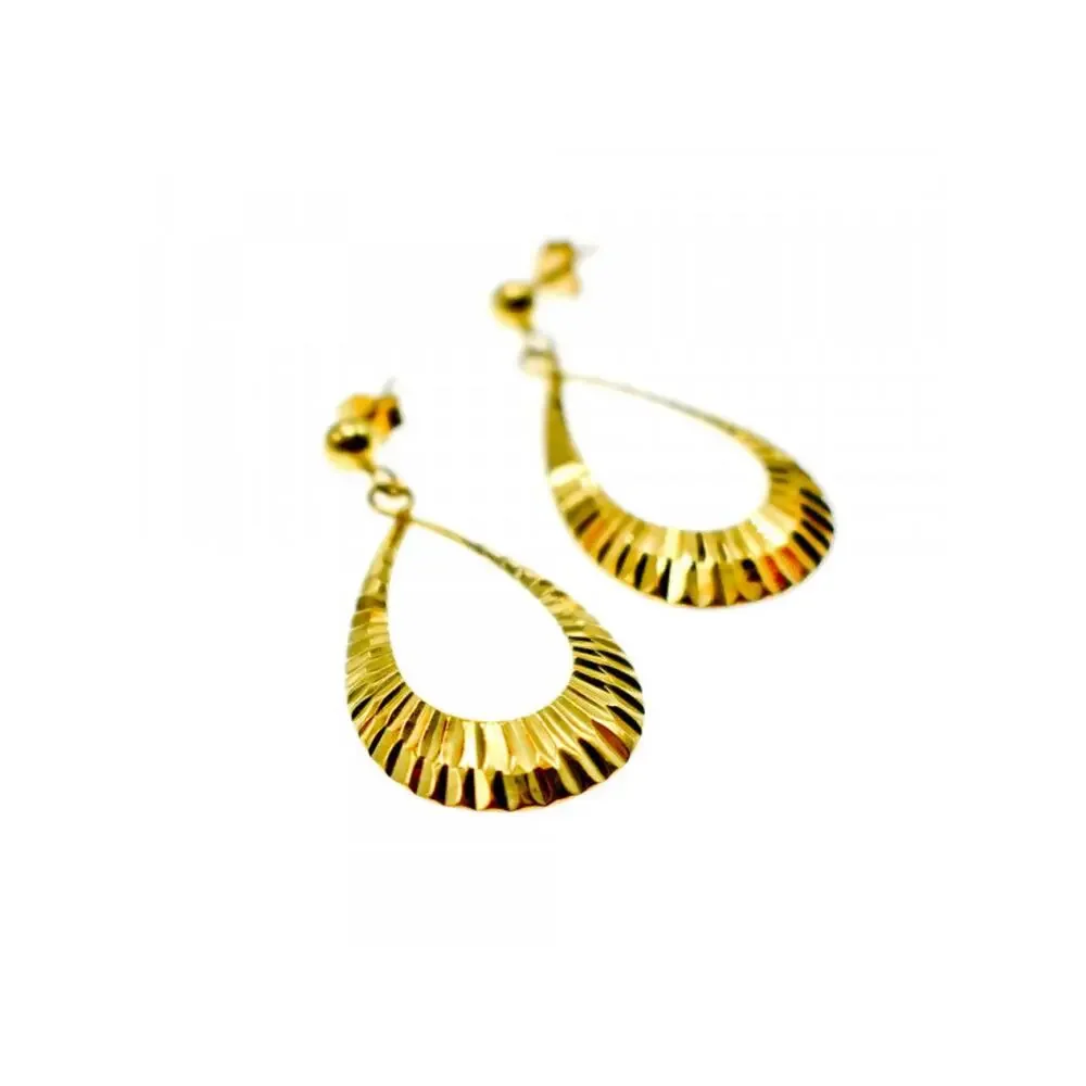 925 Sterling Silver Gold Plated Stud Earrings - Picture 3 of 7